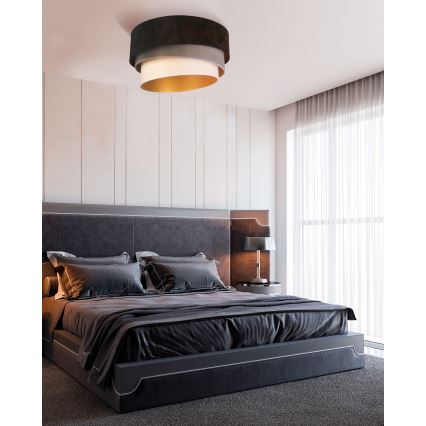 Duolla - Plafón DEVON 1xE27/40W/230V diá. 45 cm negro/gris/beige