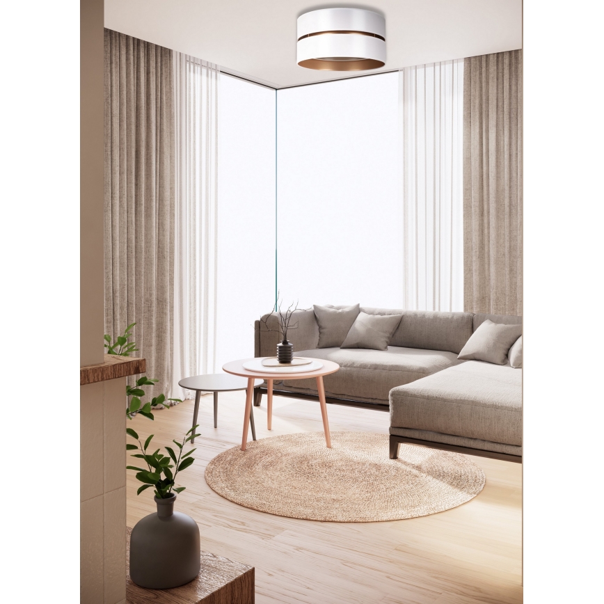 Duolla - Plafón DUO 1xE27/15W/230V diá. 40 cm blanco/dorado