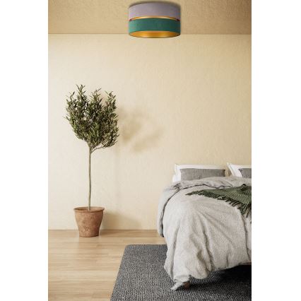 Duolla - Plafón DUO 1xE27/15W/230V diá. 40 cm gris/verde/dorado