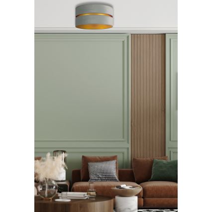 Duolla - Plafón DUO 1xE27/15W/230V diá. 40 cm verde claro/dorado