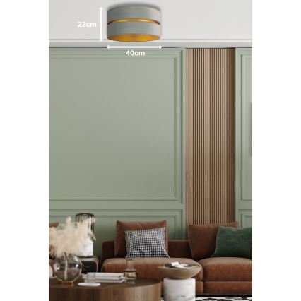 Duolla - Plafón DUO 1xE27/15W/230V diá. 40 cm verde claro/dorado