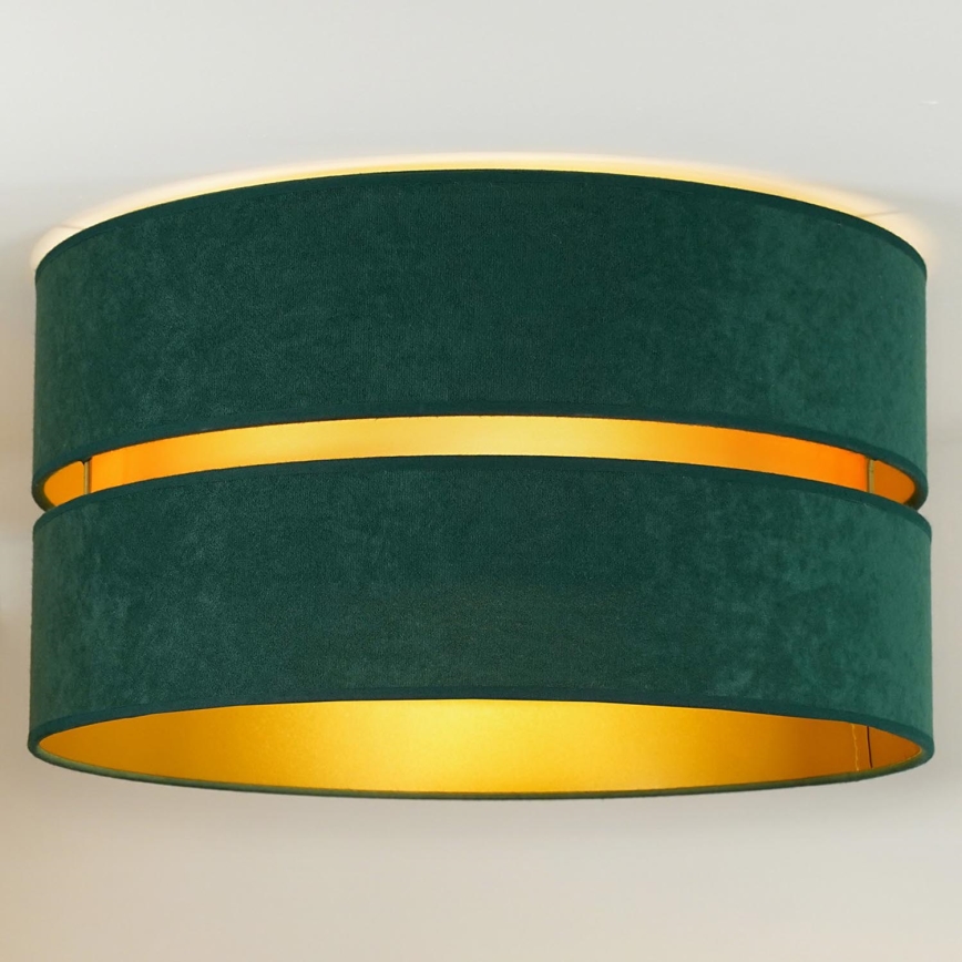 Duolla - Plafón DUO 1xE27/40W/230V diá. 40 cm verde/dorado