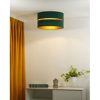 Duolla - Plafón DUO 1xE27/40W/230V diá. 40 cm verde/dorado