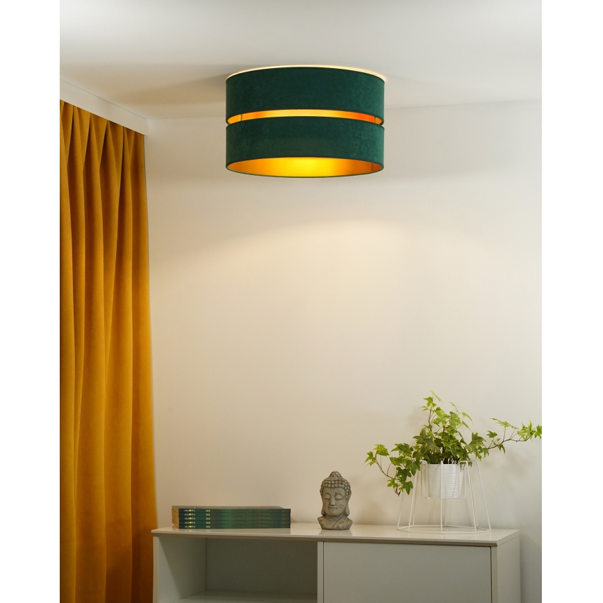 Duolla - Plafón DUO 1xE27/40W/230V diá. 40 cm verde/dorado