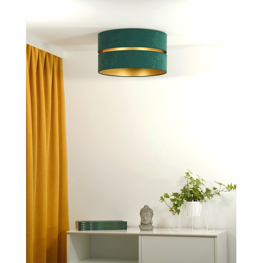 Duolla - Plafón DUO 1xE27/40W/230V diá. 40 cm verde/dorado