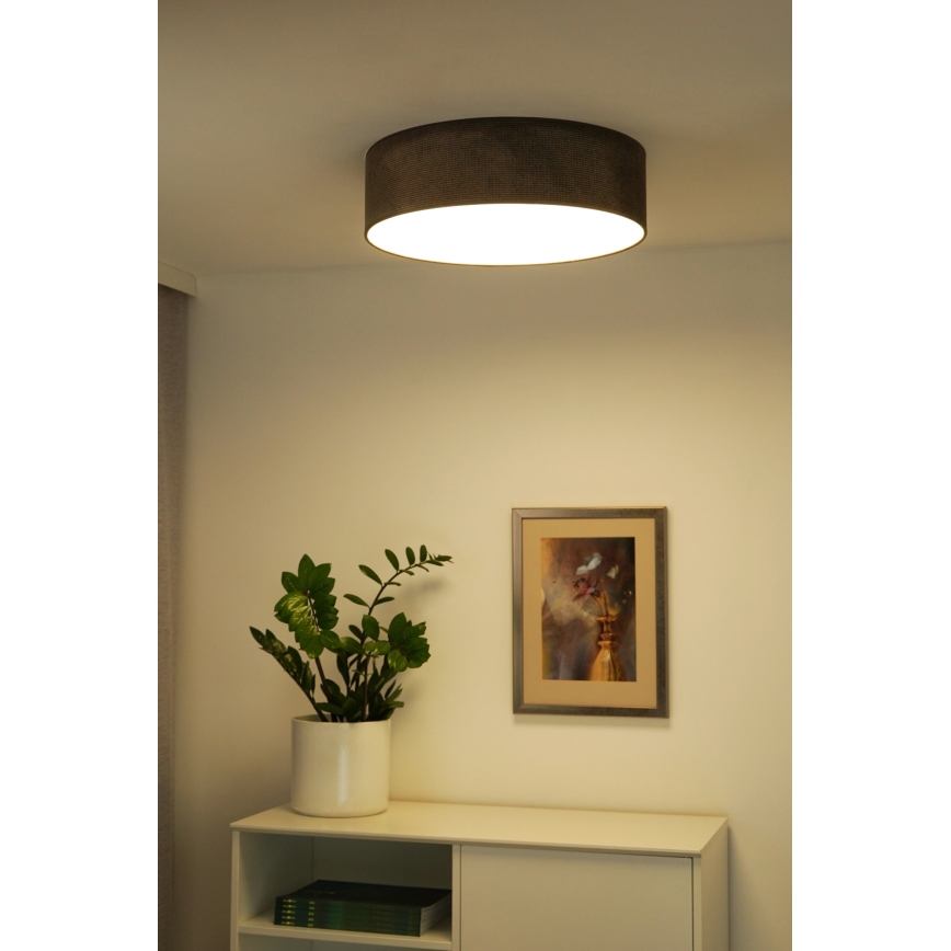 Duolla - Plafón LED CORTINA LED/26W/230V diá. 45 cm 4000K marrón