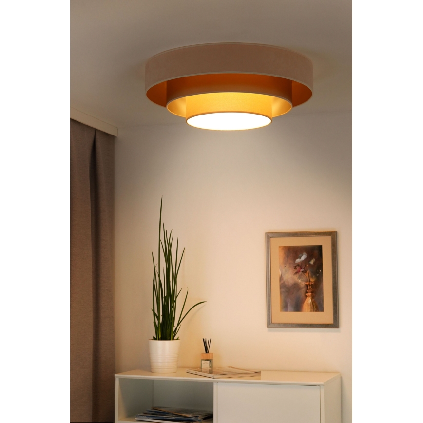 Duolla - Plafón LED LUNETA LED/26W/230V diá. 60 cm 4000K color crema/dorado/beige