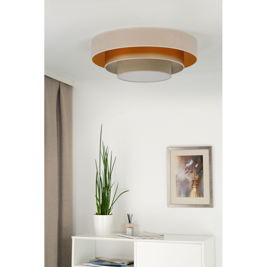 Duolla - Plafón LED LUNETA LED/26W/230V diá. 60 cm 4000K color crema/dorado/beige