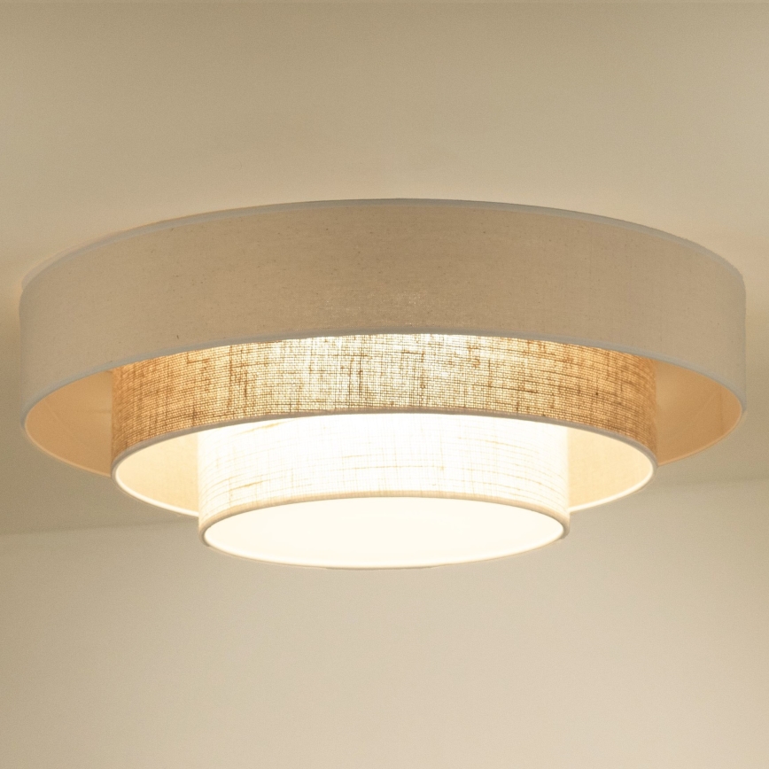 Duolla - Plafón LED LUNETA LED/26W/230V diá. 60 cm 4000K color crema/marrón