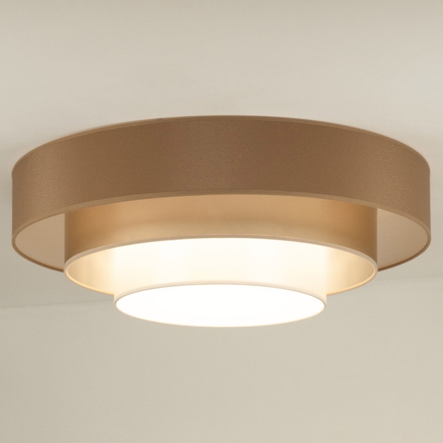 Duolla - Plafón LED LUNETA LED/26W/230V diá. 60 cm 4000K marrón/dorado/blanco
