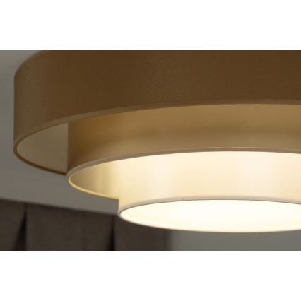 Duolla - Plafón LED LUNETA LED/26W/230V diá. 60 cm 4000K marrón/dorado/blanco