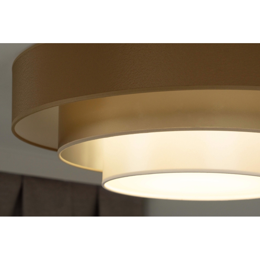 Duolla - Plafón LED LUNETA LED/26W/230V diá. 60 cm 4000K marrón/dorado/blanco
