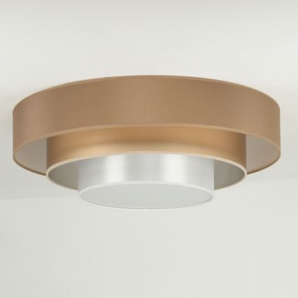Duolla - Plafón LED LUNETA LED/26W/230V diá. 60 cm 4000K marrón/dorado/blanco