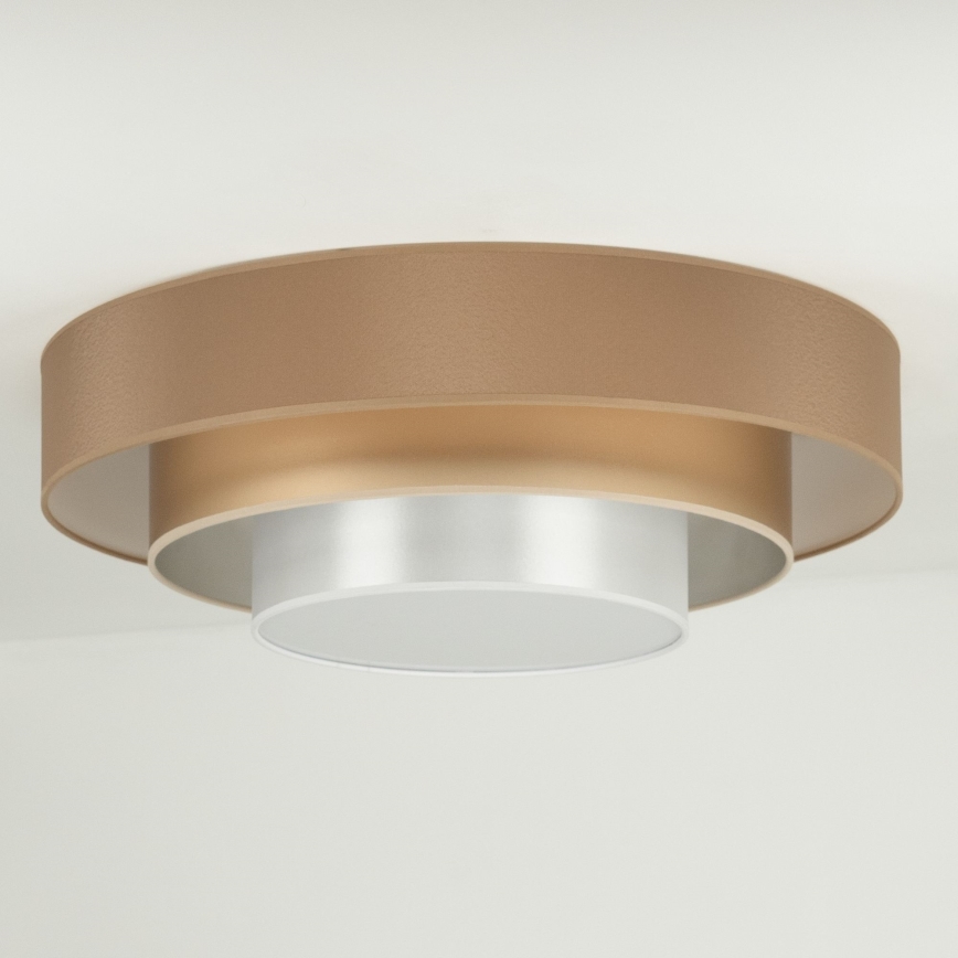 Duolla - Plafón LED LUNETA LED/26W/230V diá. 60 cm 4000K marrón/dorado/blanco