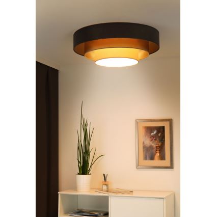 Duolla - Plafón LED LUNETA LED/26W/230V diá. 60 cm 4000K marrón/dorado/color crema