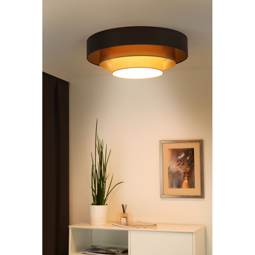 Duolla - Plafón LED LUNETA LED/26W/230V diá. 60 cm 4000K marrón/dorado/color crema