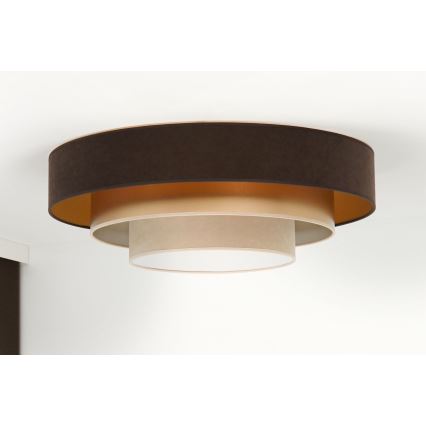Duolla - Plafón LED LUNETA LED/26W/230V diá. 60 cm 4000K marrón/dorado/color crema