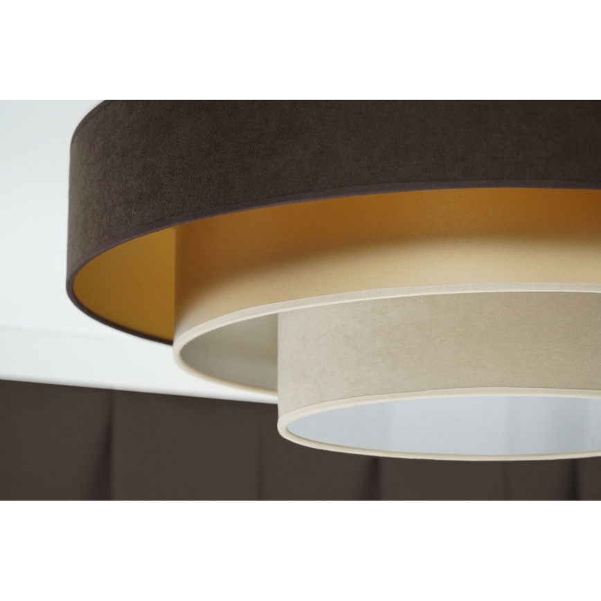 Duolla - Plafón LED LUNETA LED/26W/230V diá. 60 cm 4000K marrón/dorado/color crema