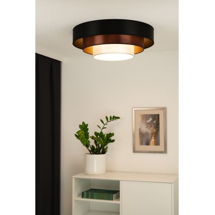 Duolla - Plafón LED LUNETA LED/26W/230V diá. 60 cm 4000K negro/cobre/blanco