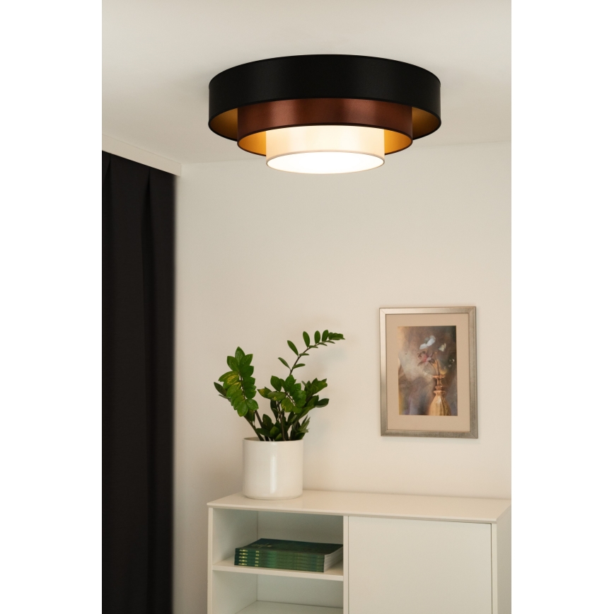 Duolla - Plafón LED LUNETA LED/26W/230V diá. 60 cm 4000K negro/cobre/blanco