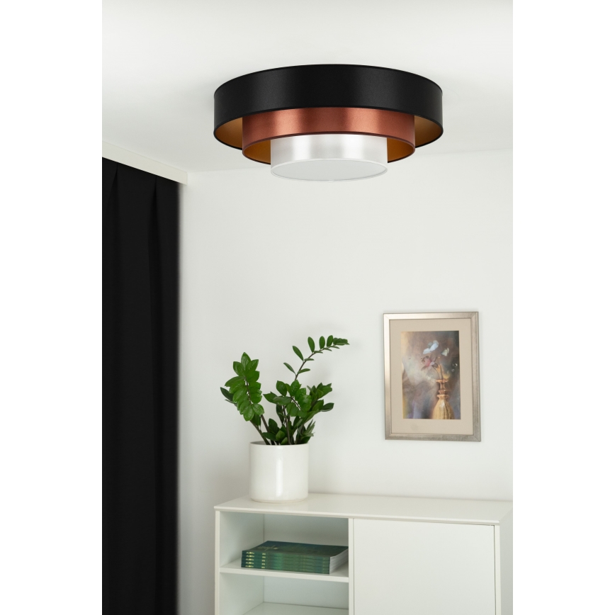 Duolla - Plafón LED LUNETA LED/26W/230V diá. 60 cm 4000K negro/cobre/blanco