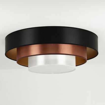 Duolla - Plafón LED LUNETA LED/26W/230V diá. 60 cm 4000K negro/cobre/blanco