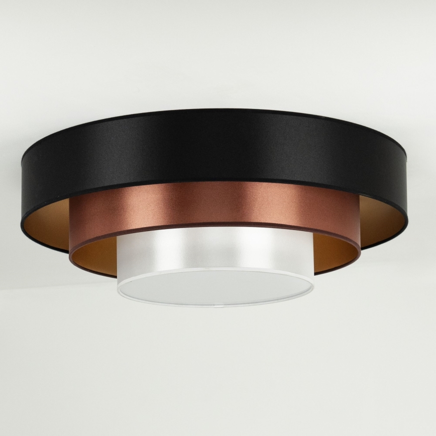 Duolla - Plafón LED LUNETA LED/26W/230V diá. 60 cm 4000K negro/cobre/blanco