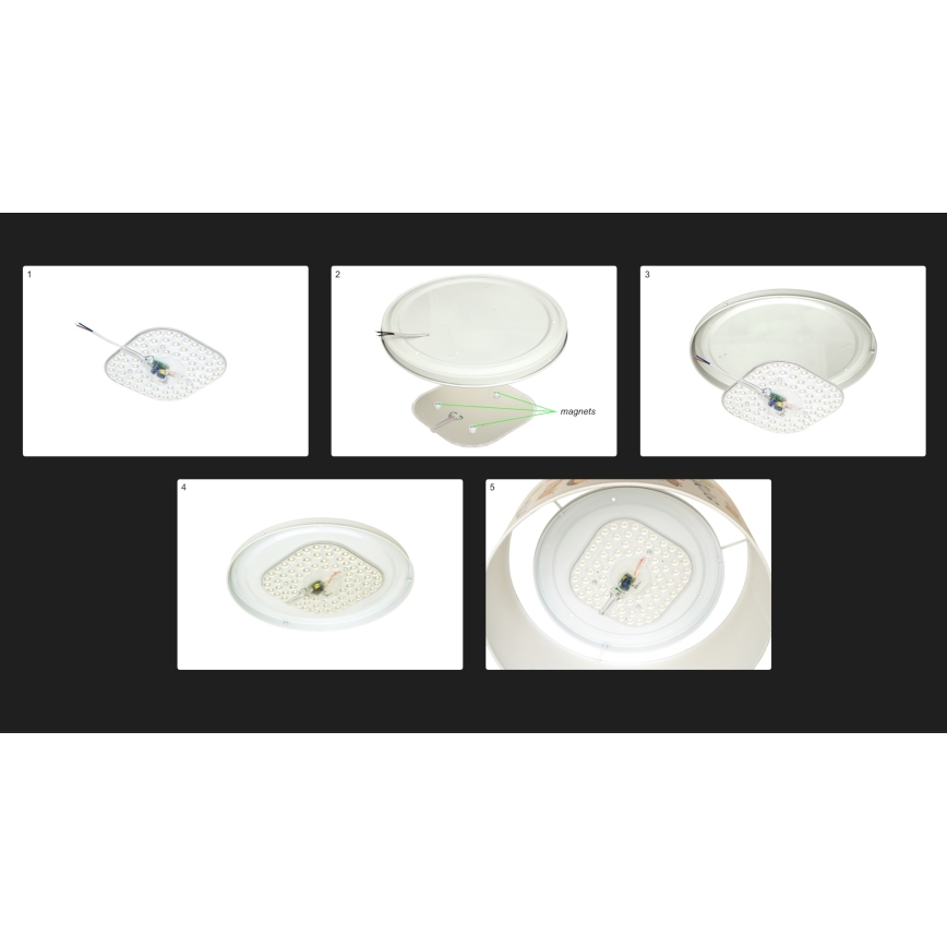 Duolla - Plafón LED LUNETA LED/26W/230V diá. 60 cm 4000K negro/cobre/blanco
