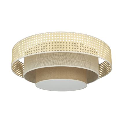 Duolla - Plafón LED LUNETA LED/26W/230V diá. 60 cm 4000K ratán/beige/marrón