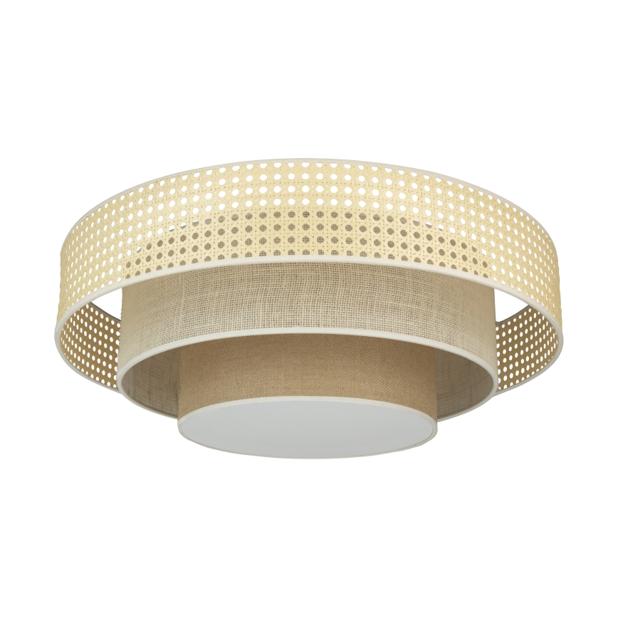 Duolla - Plafón LED LUNETA LED/26W/230V diá. 60 cm 4000K ratán/beige/marrón