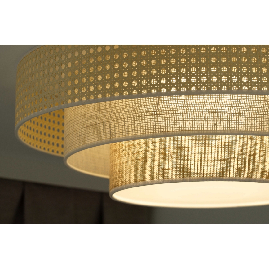 Duolla - Plafón LED LUNETA LED/26W/230V diá. 60 cm 4000K ratán/beige/marrón