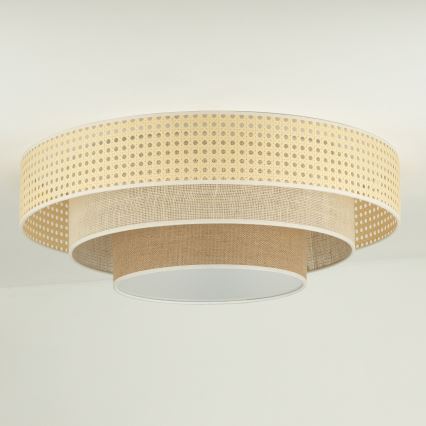 Duolla - Plafón LED LUNETA LED/26W/230V diá. 60 cm 4000K ratán/beige/marrón