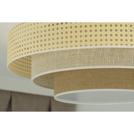 Duolla - Plafón LED LUNETA LED/26W/230V diá. 60 cm 4000K ratán/beige/marrón
