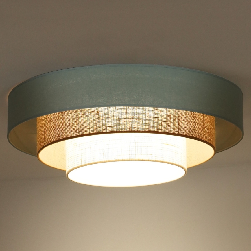 Duolla - Plafón LED LUNETA LED/26W/230V diá. 60 cm 4000K turquesa/beige/color crema
