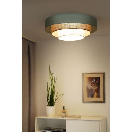 Duolla - Plafón LED LUNETA LED/26W/230V diá. 60 cm 4000K turquesa/beige/color crema