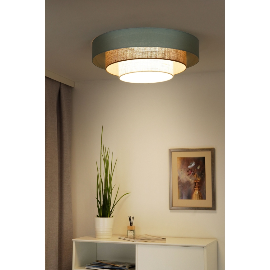 Duolla - Plafón LED LUNETA LED/26W/230V diá. 60 cm 4000K turquesa/beige/color crema