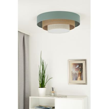 Duolla - Plafón LED LUNETA LED/26W/230V diá. 60 cm 4000K turquesa/beige/color crema