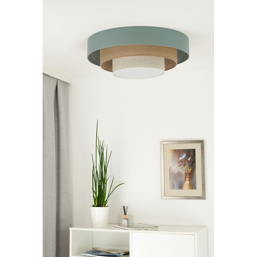 Duolla - Plafón LED LUNETA LED/26W/230V diá. 60 cm 4000K turquesa/beige/color crema