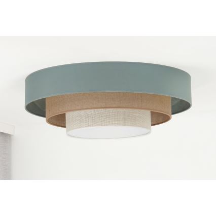Duolla - Plafón LED LUNETA LED/26W/230V diá. 60 cm 4000K turquesa/beige/color crema