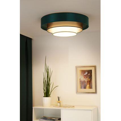 Duolla - Plafón LED LUNETA LED/26W/230V diá. 60 cm 4000K Verde/dorado/blanco