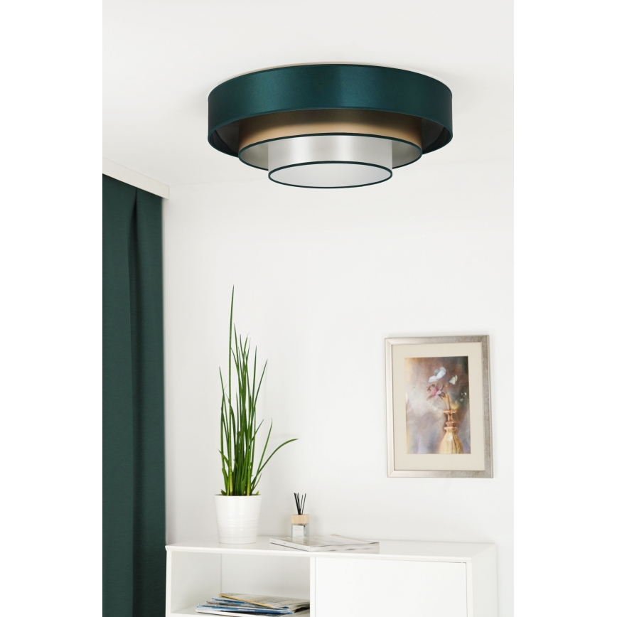 Duolla - Plafón LED LUNETA LED/26W/230V diá. 60 cm 4000K Verde/dorado/blanco