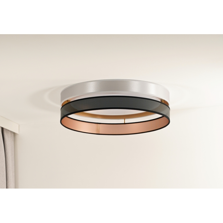 Duolla - Plafón LED ROLLER DUO SHINY LED/24W/230V diá. 45 cm plata/negro