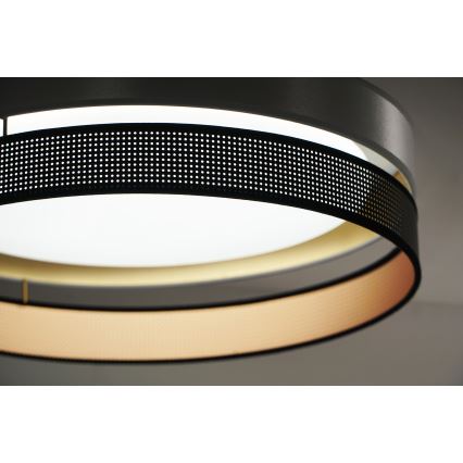 Duolla - Plafón LED ROLLER DUO SHINY LED/24W/230V diá. 45 cm plata/negro