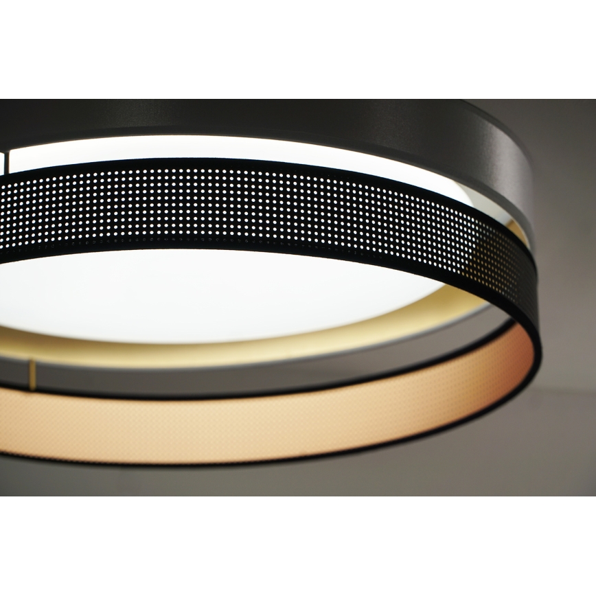 Duolla - Plafón LED ROLLER DUO SHINY LED/24W/230V diá. 45 cm plata/negro