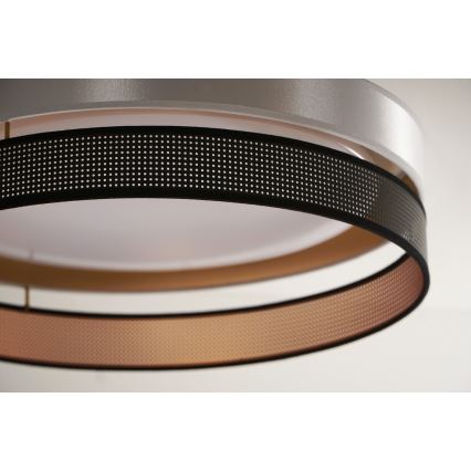 Duolla - Plafón LED ROLLER DUO SHINY LED/24W/230V diá. 45 cm plata/negro
