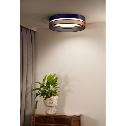 Duolla - Plafón LED ROLLER DUO SHINY LED/24W/230V diá. 45 cm azul/cobre