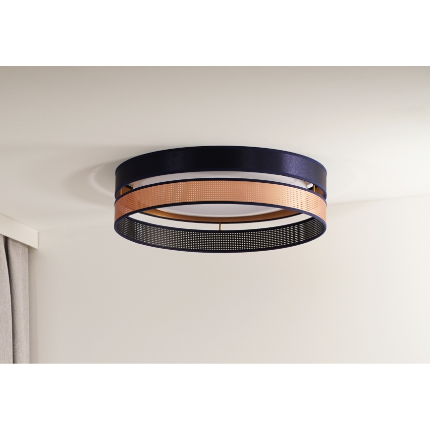 Duolla - Plafón LED ROLLER DUO SHINY LED/24W/230V diá. 45 cm azul/cobre