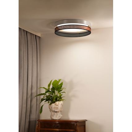 Duolla - Plafón LED ROLLER DUO SHINY LED/24W/230V diá. 45 cm blanco/cobre