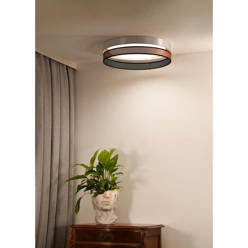 Duolla - Plafón LED ROLLER DUO SHINY LED/24W/230V diá. 45 cm blanco/cobre