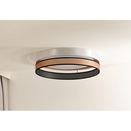Duolla - Plafón LED ROLLER DUO SHINY LED/24W/230V diá. 45 cm blanco/cobre